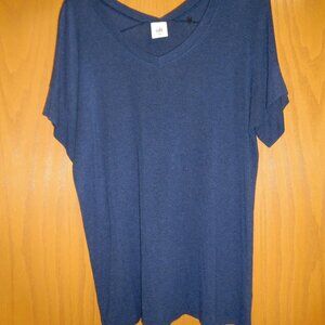 Cabi Navy Double V Tee Shirt-Size Med